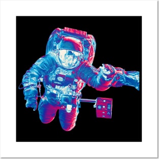 NASA Astronaut in Blue, Pink and White Colors Posters and Art